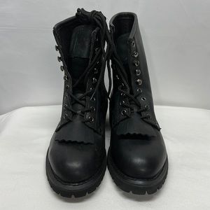 NWOT  Black Eagle black leather steel toe lace up boots.  Size 8.5.